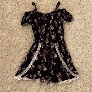 Black flower romper